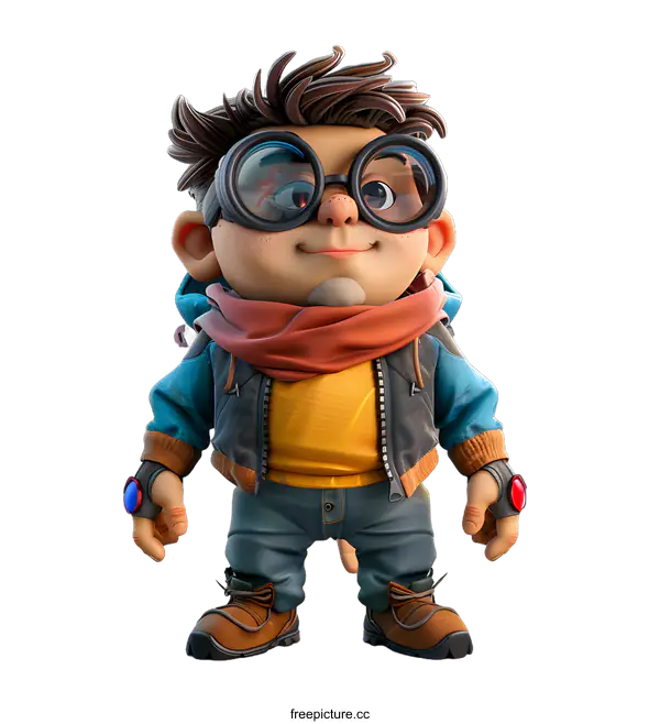 [Transparent Background PNG]3D rendering of a cartoon character