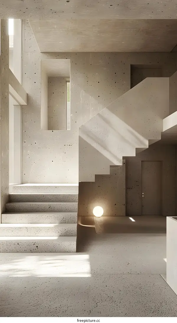 Minimalist Concrete Staircase Interior Design