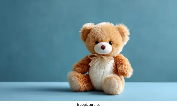 Adorable Teddy Bear on a Teal Background