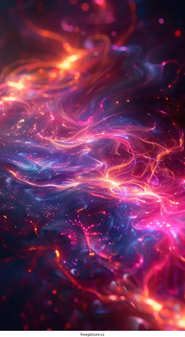 Colorful abstract painting with vibrant swirls of color