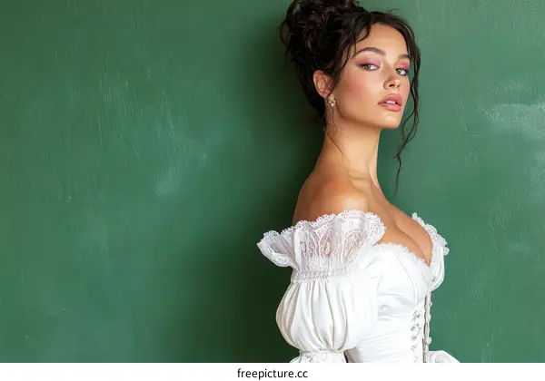 Elegant Woman in a Vintage Inspired Dress