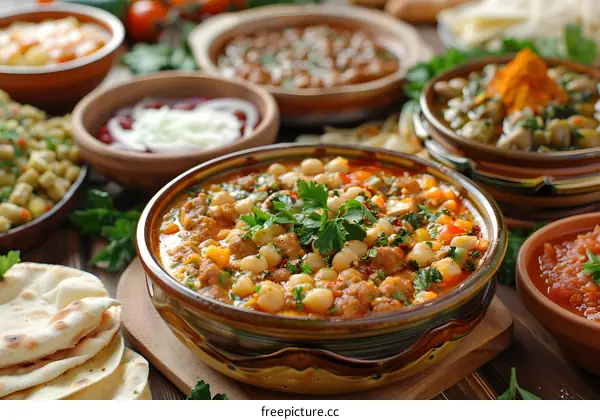 Lebanese Food Variety on Table