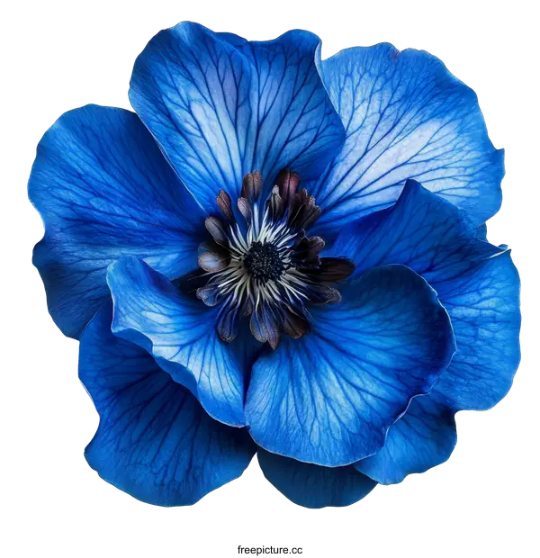 [Transparent Background PNG]Vibrant Blue Flower Close-up