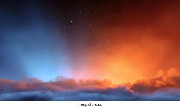 Celestial Cloudscape of Sunrise and Sunset