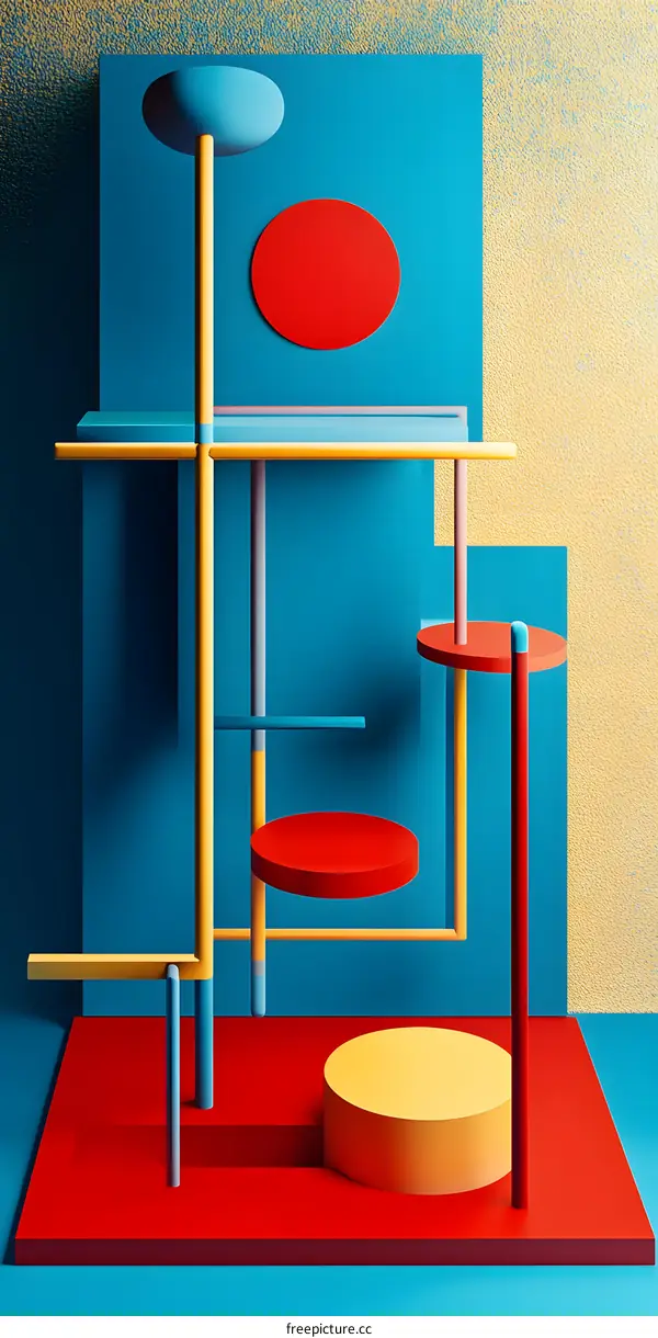 Abstract Geometric Shapes on Colored Backgrounds