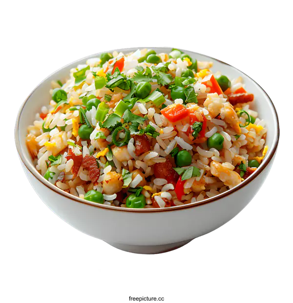 [Transparent Background PNG]fried rice in white bowl
