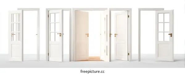 White Doors Open to Possibilities