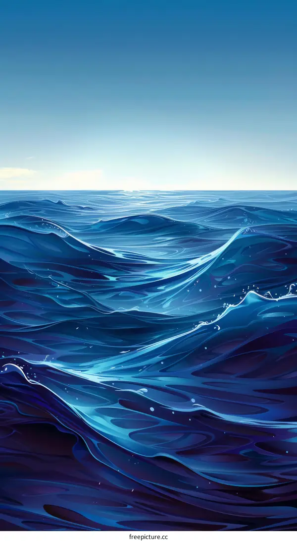 Deep Blue Ocean Waves
