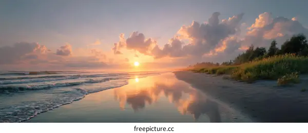 Sunrise over the tranquil beach