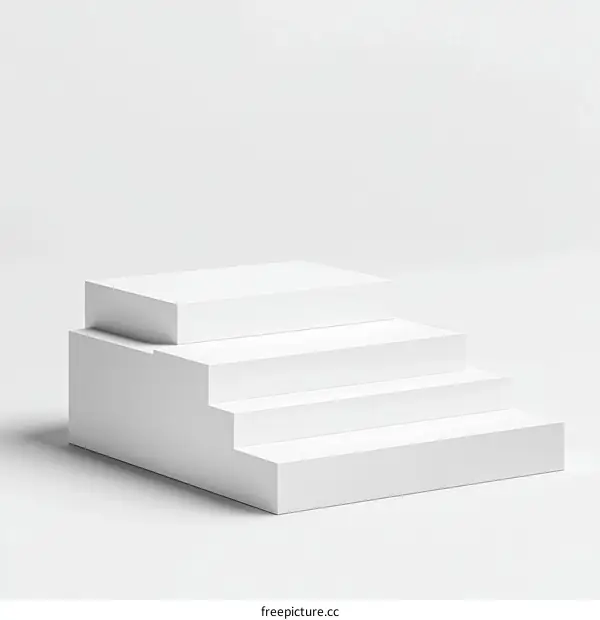 Abstract White Steps Display Stage