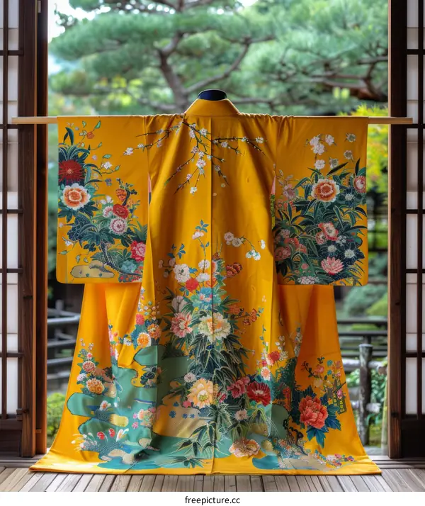 A kimono with a floral pattern