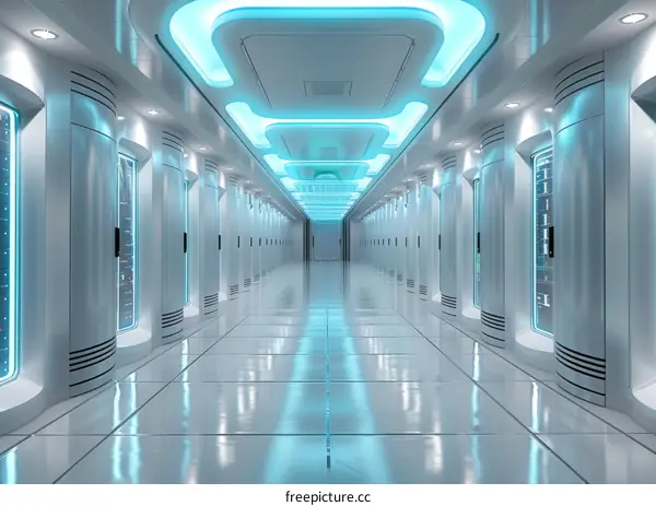 Futuristic Sci-Fi Corridor with Sleek Interior