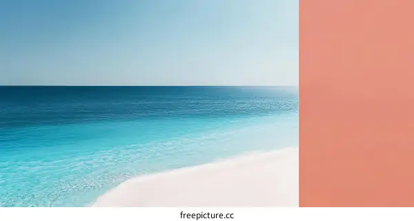 Seascape with Blue Water and Coral Sand