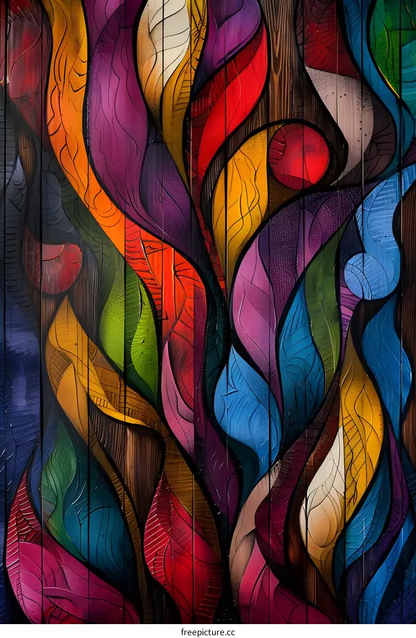 colorful abstract leaves pattern