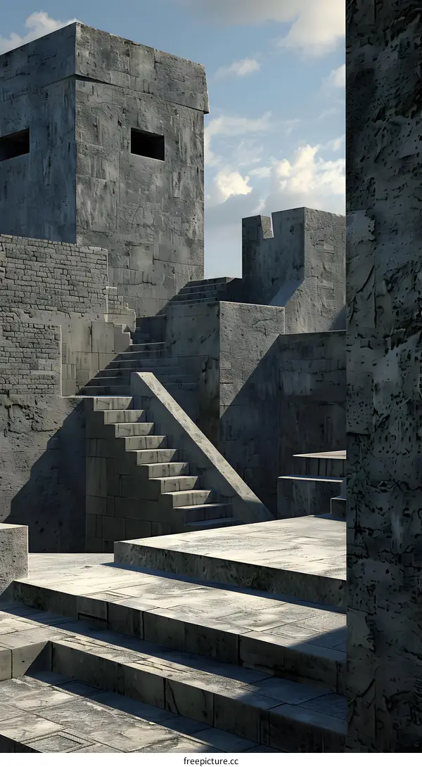 Stone Steps Leading Up To An Ancient Ruin