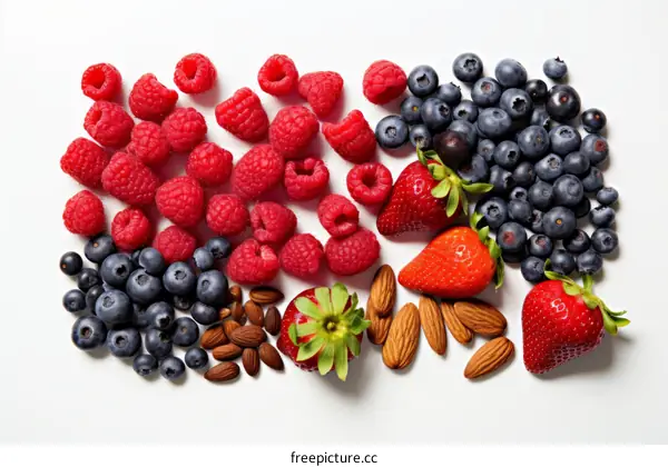 A variety of fresh berries and nuts
