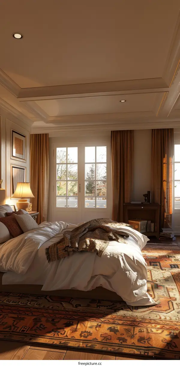 Elegant Bedroom Interior Design with Warm Lighting