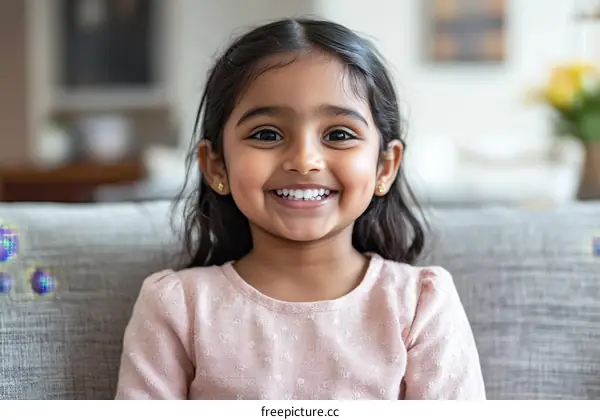 Smiling Girl Portrait Close-up