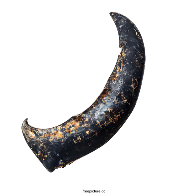 [Transparent Background PNG]Black Animal Horn on White Background