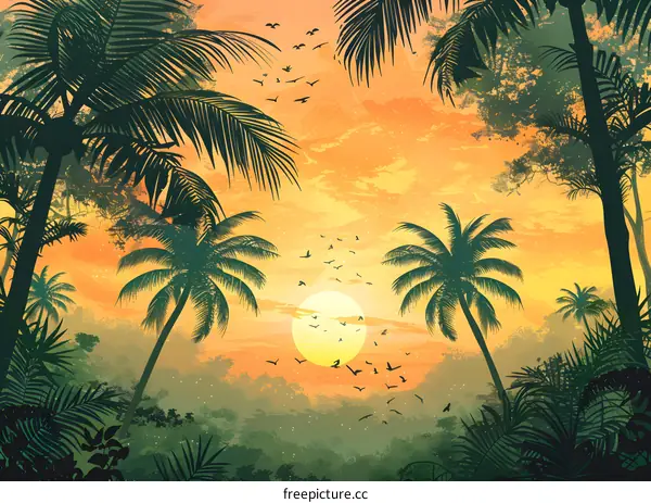 Tropical Sunset Landscape