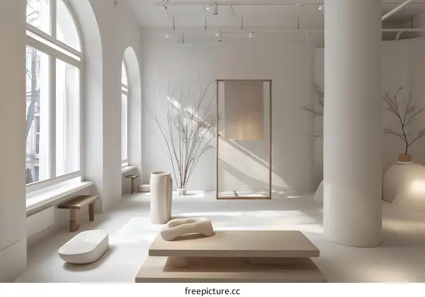 Minimalist Interior Design with White Walls and Natural Light