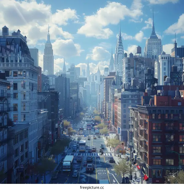 City Street View with Modern Buildings