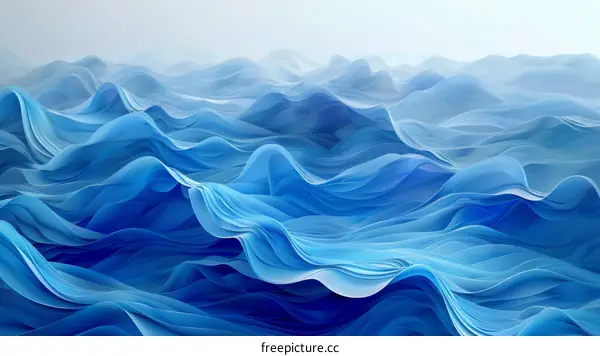 Blue and white abstract waves background