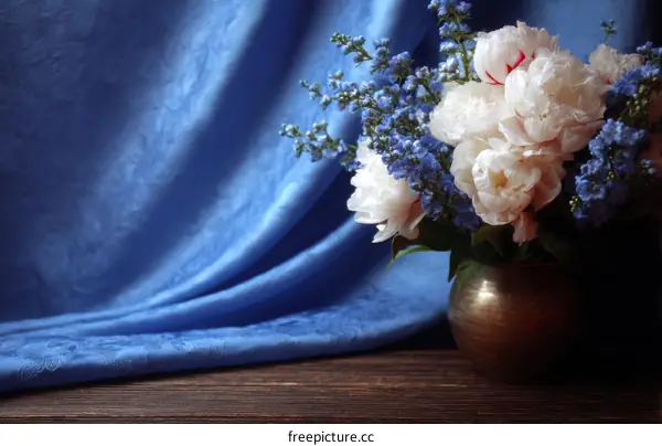 Beautiful Bouquet of Peonies and Flowers in a Vase