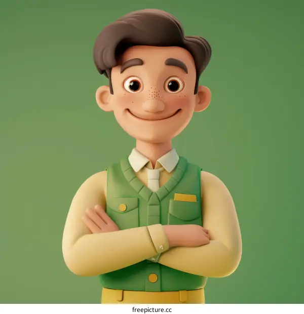 3D rendering of a male farmer