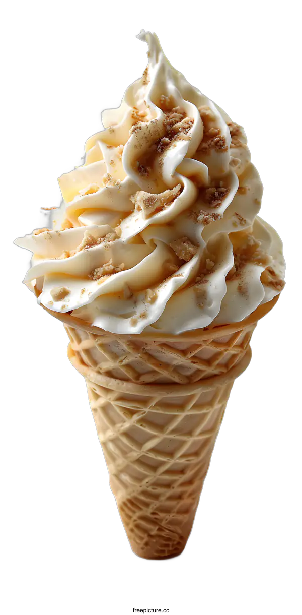 [Transparent Background PNG]Ice Cream Cone with Crumbs