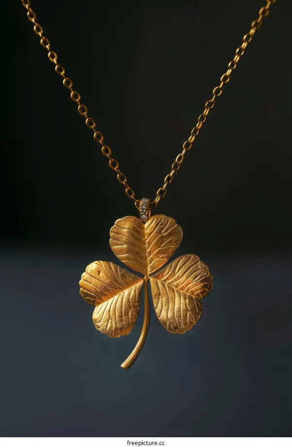 Gold Four-Leaf Clover Pendant Necklace