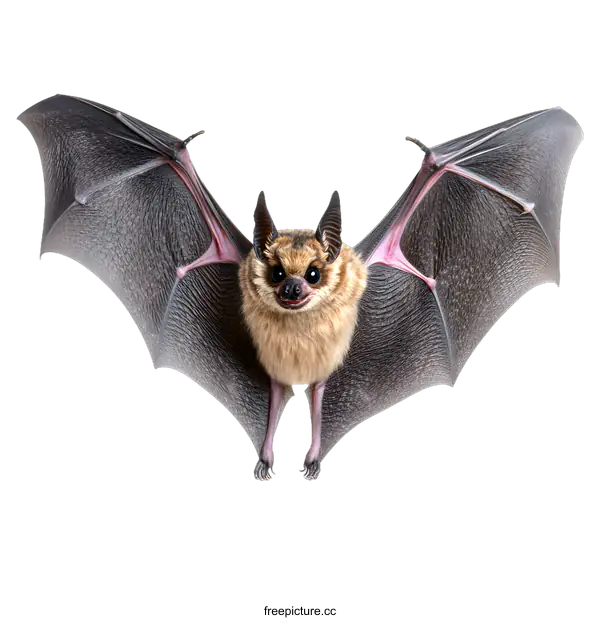 [Transparent Background PNG]Close Up of a Bat with Wings Spread Wide