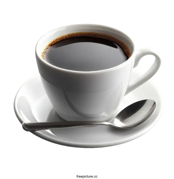 [Transparent Background PNG]Close-up of a Cup of Black Coffee