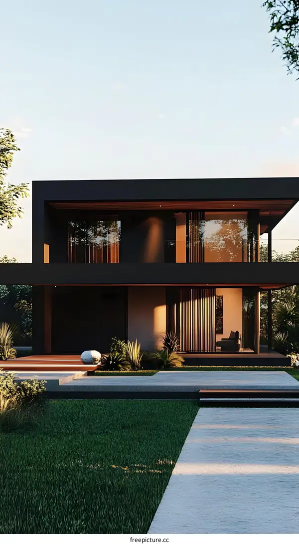 Modern Black House With Minimalist Design