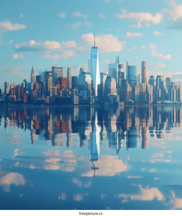 New York City Skyline with the Hudson River in the Foreground
