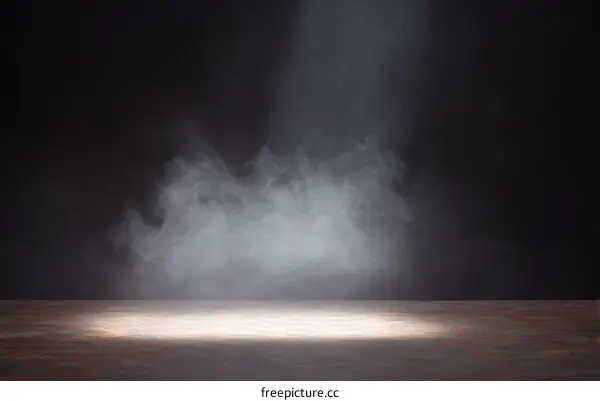 Spotlight on a Smoky Stage Floor