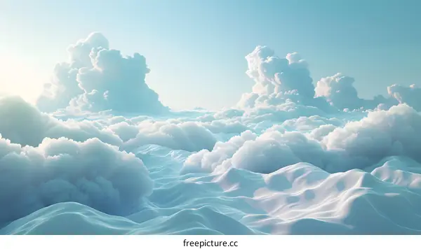A beautiful cloudscape with a hint of snow-capped mountains