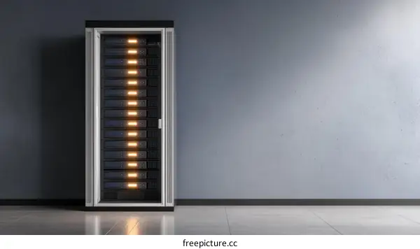 Modern Server Rack in a Minimalist Setting