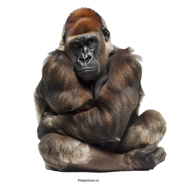 [Transparent Background PNG]Portrait of a Western Lowland Gorilla