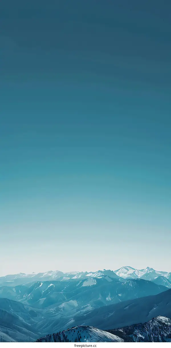 Blue Mountains Landscape With Snowy Peaks