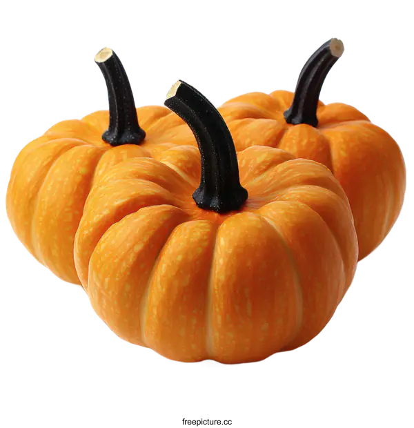 [Transparent Background PNG]Three Pumpkins on White Background