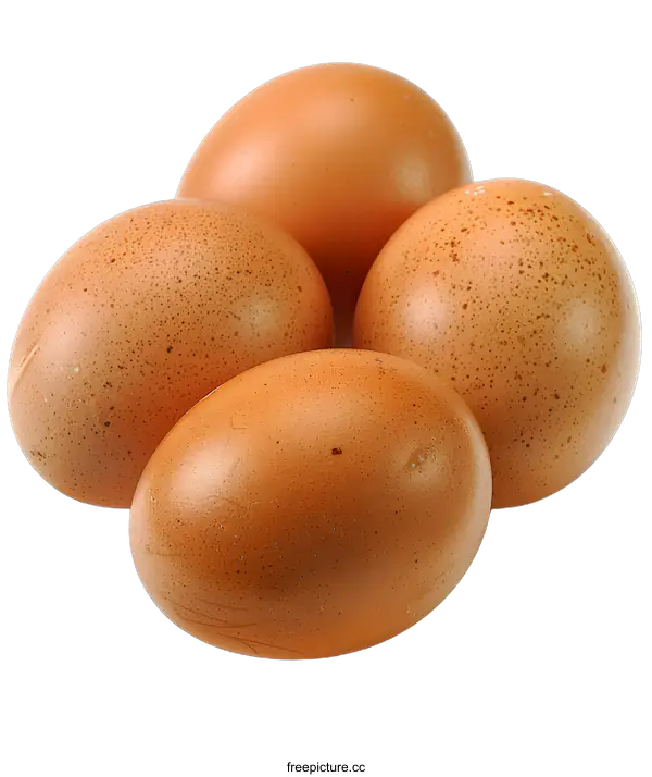 [Transparent Background PNG]Four brown eggs