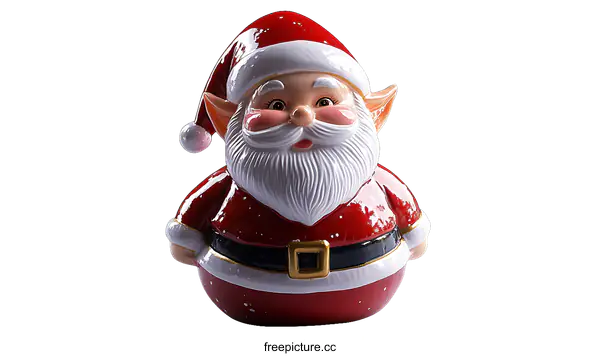 [Transparent Background PNG]Christmas Santa Figurine on White Background