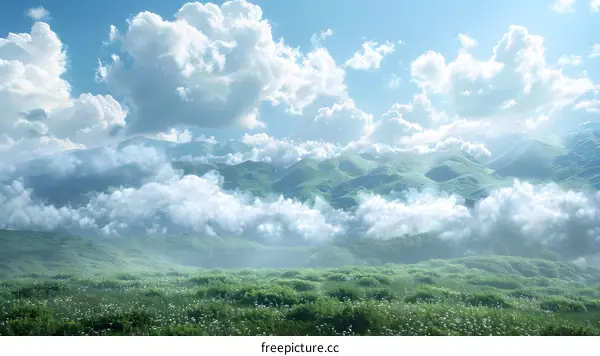 Misty mountain peaks