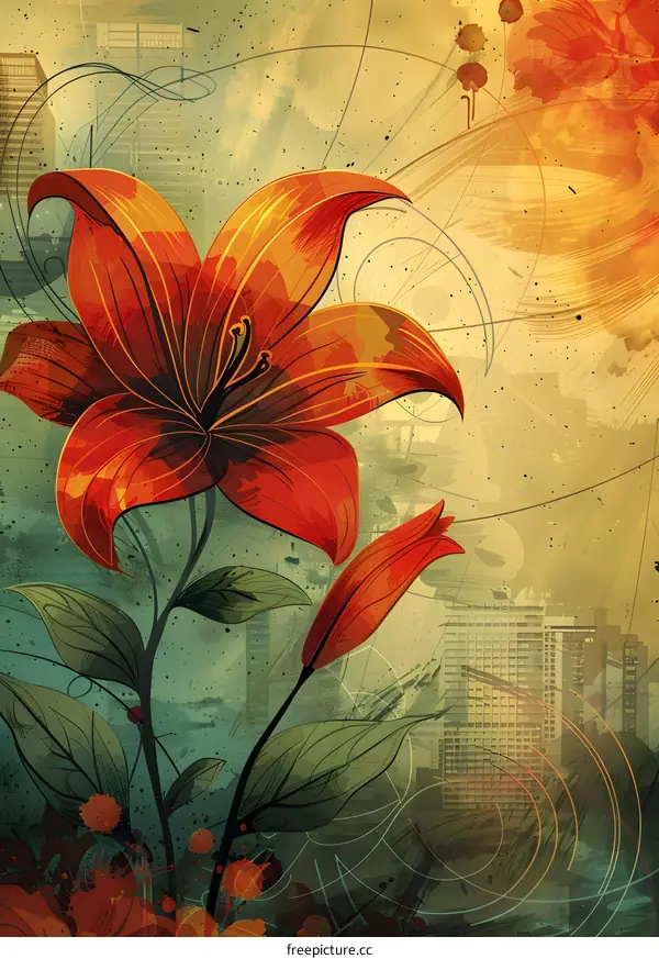 Lily flower illustration