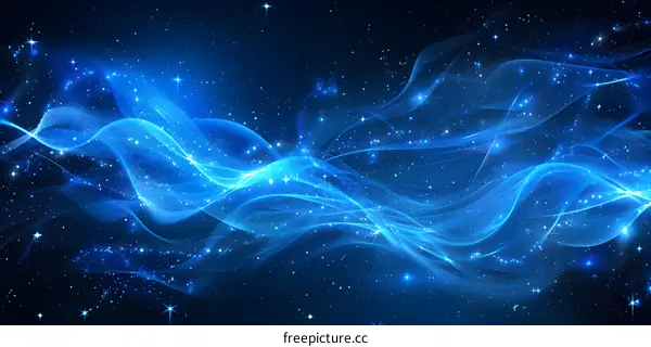 Blue Abstract Galaxy Background with Stars