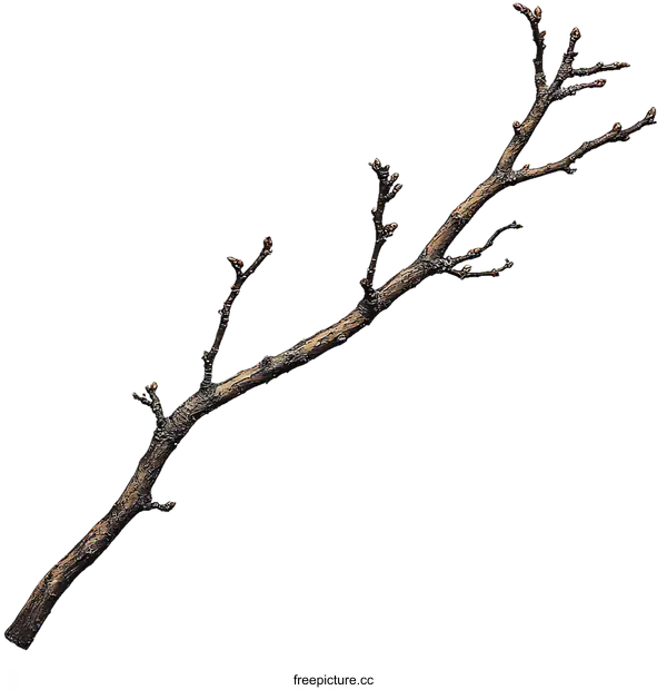 [Transparent Background PNG]Closeup of a Beautiful Dry Branch