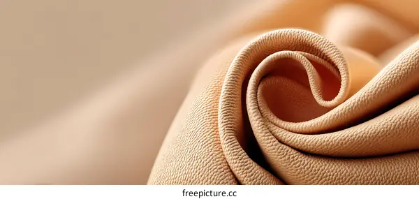Closeup of a Light Beige Fabric with Pleats