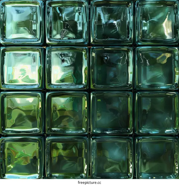 Green glass block wall texture seamless