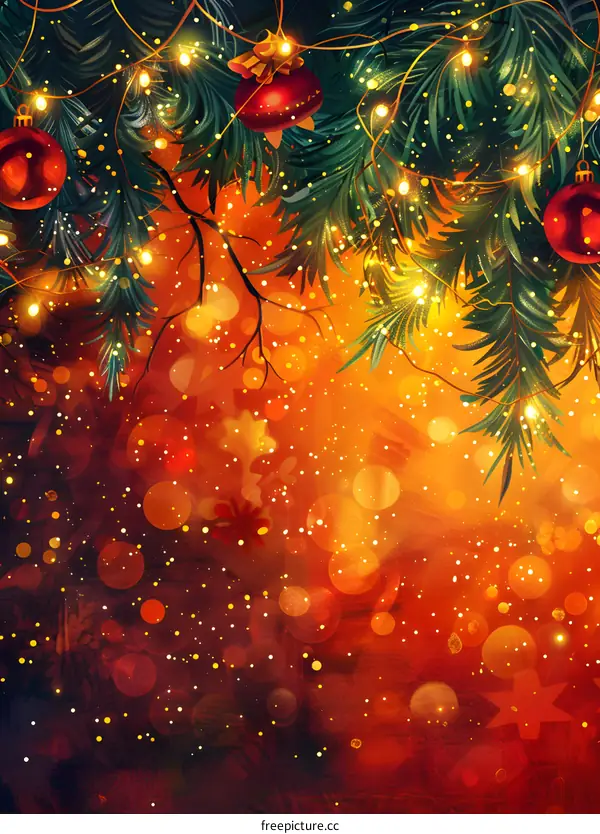 Christmas Tree Branches Decorated for Christmas